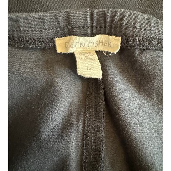 Eileen Fisher Plus 1X Gray Side Zip Organic Stretch Cotton Slim Ankle Pant (B) - Picture 3 of 8